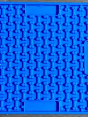 Blue Silicone Square Treat Puzzle Mat